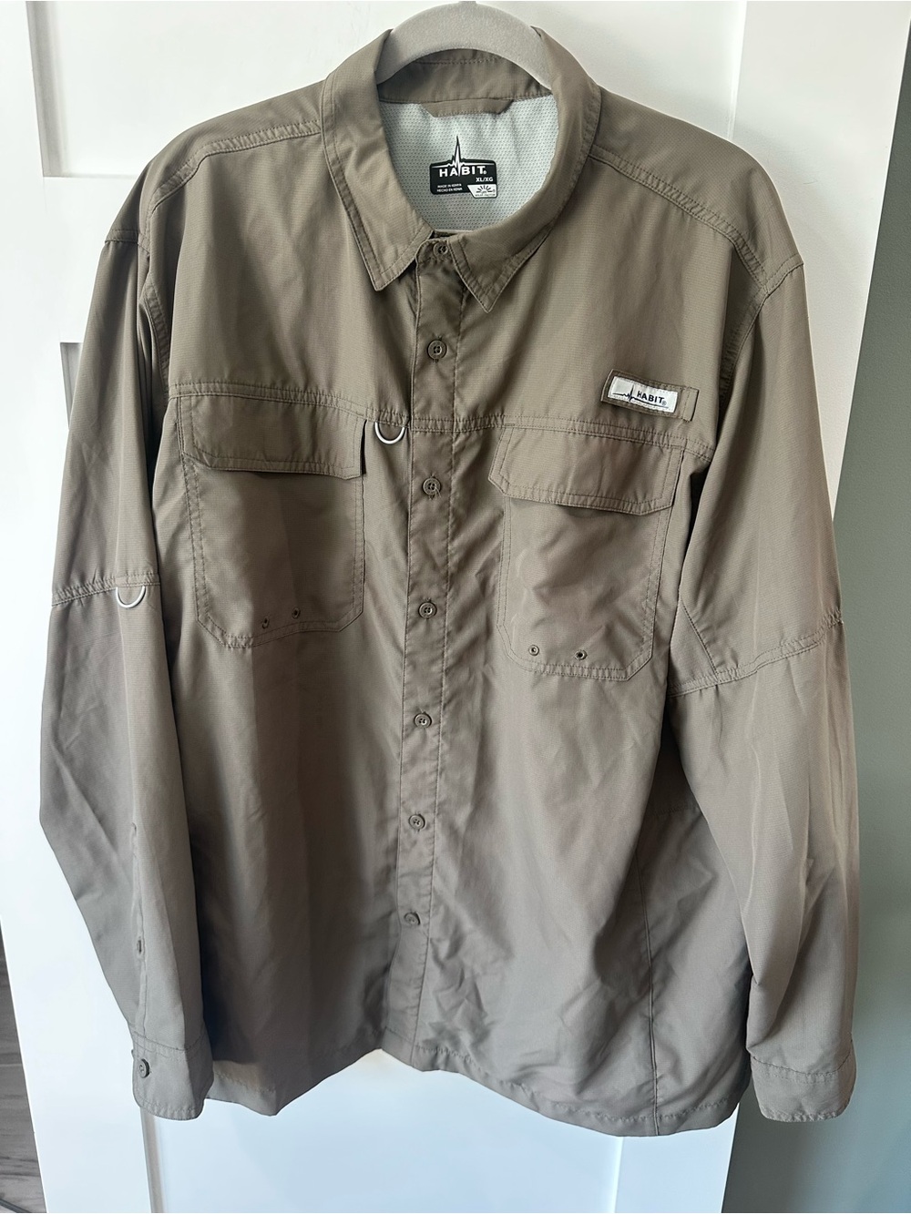 Habit Men’s Coastal Villa Long Sleeve River Shirt XL  Morel Outdoor Fishing UPF